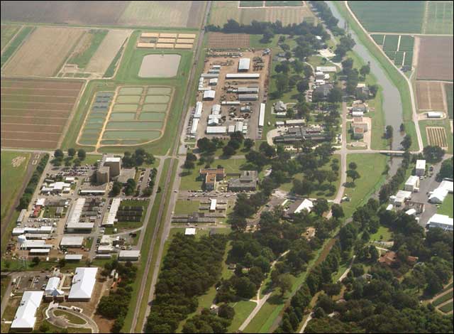 Aerial view of Delta Research and Extension Center.